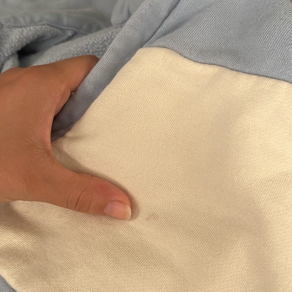 Reformation Mirelle Striped Baby Blue Collared Sweatshirt Size Small - Picture 7 of 7